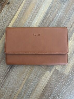 FAWN Brown Leather Foldover Wallet